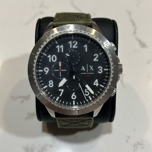 Armani Exchange men’s watch. Military green strap.